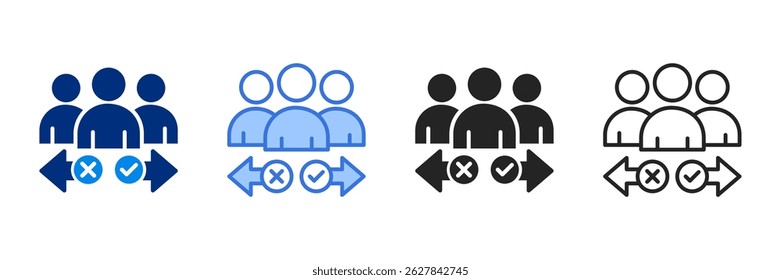 Decision Making Icon Set Multiple Style Vector Illustration