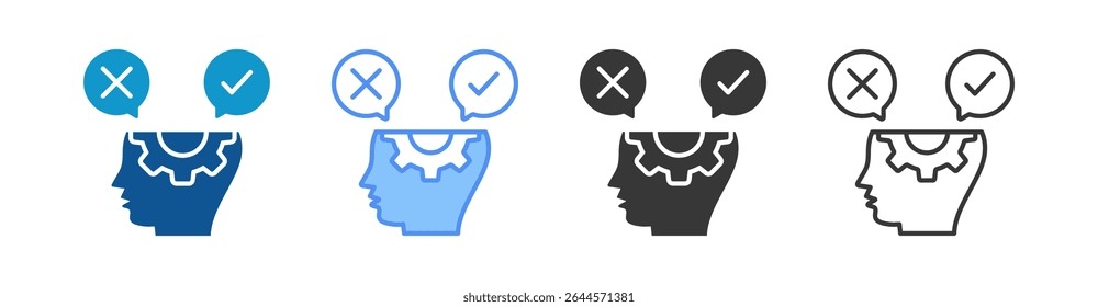 Conjunto de iconos de toma de decisiones Colección de estilo múltiple