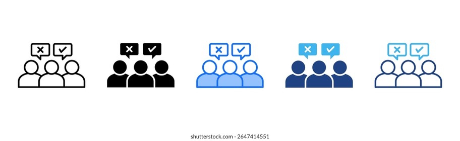 Decision Making icon set multiple style collection