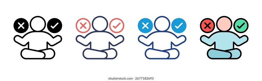 Symbolsatz für mehrere Stilkollektionen für Entscheidungsfindung