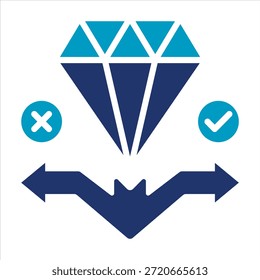 Icono de toma de decisiones. Ilustración de Duotono de glifo de Vector simple.