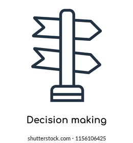 Decision making icon vector isolated on white background, Decision making transparent sign , thin symbols or lined elements in outline style