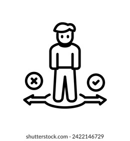 decision making icon vector in line style