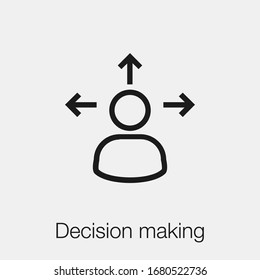 Decision Making Icon Vector. Linear Style Sign For Mobile Concept And Web Design. Make Decision Symbol Illustration. Pixel Vector Graphics - Vector.