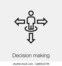 decision making icon vector. Linear style sign for mobile concept and web design. make decision symbol illustration. Pixel vector graphics - Vector.