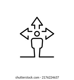 decision making icon vector. Linear style sign for mobile concept and web design. make decision symbol illustration. Pixel vector graphics - Vector