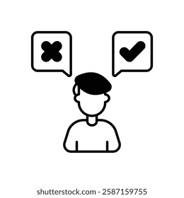 Decision Making icon vector stock illustration