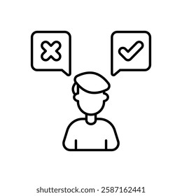 Decision Making icon vector stock illustration