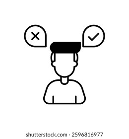 Decision Making icon vector stock illustration