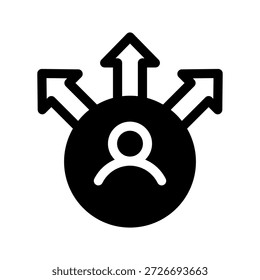 Entwurfsdarstellung eines Vektorsymbols für die Entscheidungsfindung