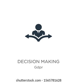Decision making icon vector. Trendy flat decision making icon from gdpr collection isolated on white background. Vector illustration can be used for web and mobile graphic design, logo, eps10