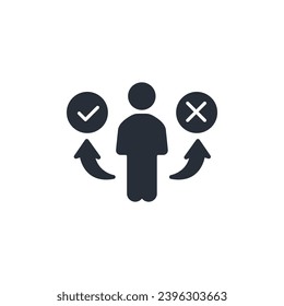 decision making icon. vector.Editable stroke.linear style sign for use web design,logo.Symbol illustration.