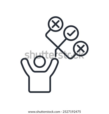 Decision making icon. vector.Editable stroke.linear style sign for use web design,logo.Symbol illustration.