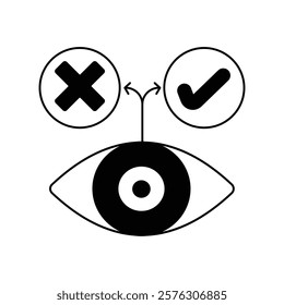 Decision Making icon with white background vector stock illustration