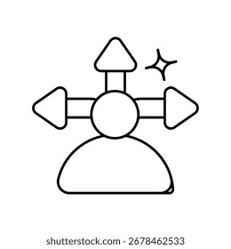 Ícone de tomada de decisão com fundo branco vetor ilustração stock
