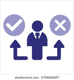 decision making icons. simple colored vector