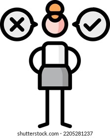 decision making isolated design element stock illustration. Vector on a white background