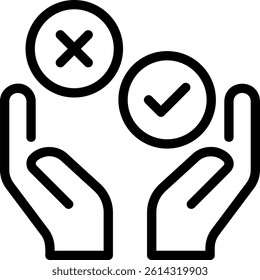 decision making line icon illustration vector