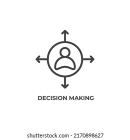 decision making line icon. linear style sign for mobile concept and web design. Outline vector icon. Symbol, logo illustration. Vector graphics