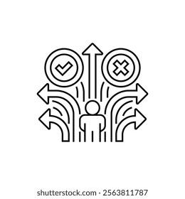 Decision Making Line Icon. linear style sign for mobile concept and web design. Outline vector icon.
