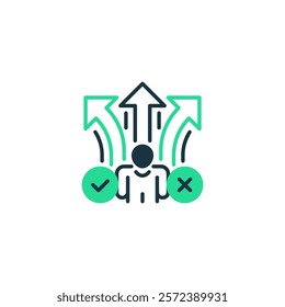 Decision Making line icon. Universal creative premium symbol. Vector sign icon logo template. Vector illustration