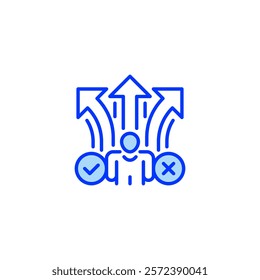 Decision Making line icon. Universal creative premium symbol. Vector sign icon logo template. Vector illustration