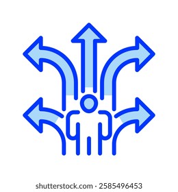 Decision Making line icon. Universal creative premium symbol. Vector sign icon logo template. Vector illustration