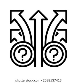Decision Making line icon. Universal creative premium symbol. Vector sign icon logo template. Vector illustration