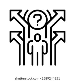 Decision Making line icon. Universal creative premium symbol. Vector sign icon logo template. Vector illustration