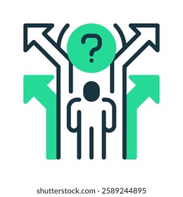 Decision Making line icon. Universal creative premium symbol. Vector sign icon logo template. Vector illustration