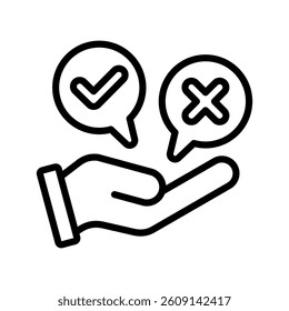 Decision Making Line Vector Illustration On White Background.