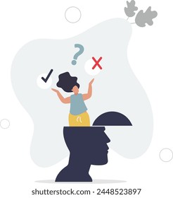 Decision making or logical thinking, choose right or wrong, correct or incorrect, solve problem, critical thinking, decide and dilemma concept,