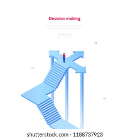 Decision making - modern isometric vector web banner