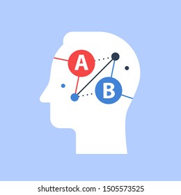 Decision making, online education, distant learning, communication skill, retraining course, critical thinking, vector flat illustration