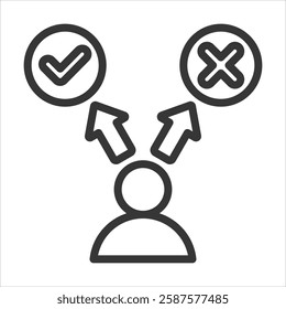 Decision Making Outline Icon Vector Illustration