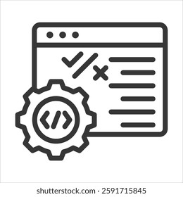 Decision Making Outline Icon Vector Illustration