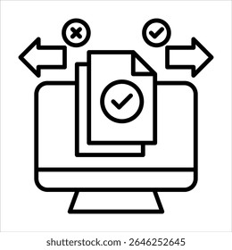 decision making outline icon vector illustration
