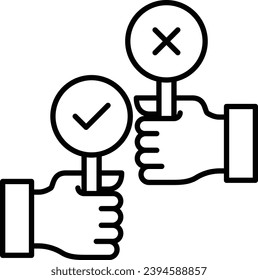 Decision Making Outline vector illustration icon