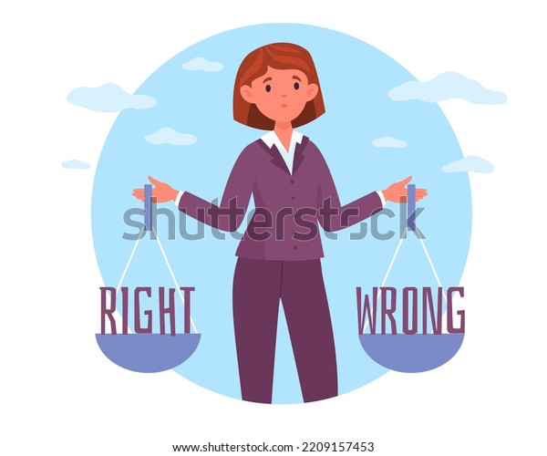 Decision Making Process Right Wrong Choice Stock Vector (Royalty Free ...