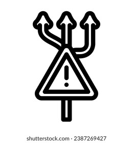decision making risk line icon vector. decision making risk sign. isolated contour symbol black illustration
