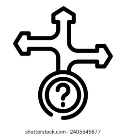 Decision making road icon outline vector. Searching right way. Confusion problem solving
