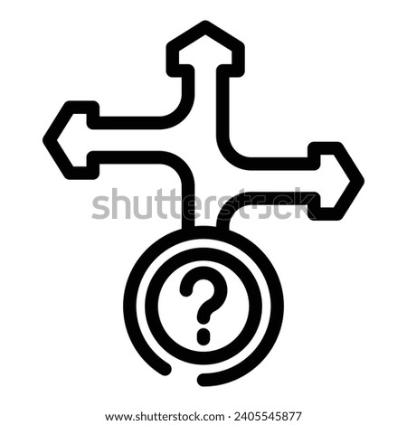 Decision making road icon outline vector. Searching right way. Confusion problem solving