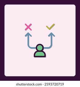 Decision Making Route Icon Illustrating Choices and Problem Solving Skills