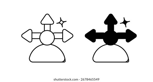 Ícone de conjunto de tomada de decisão com ilustração de estoque de vetor de fundo branco