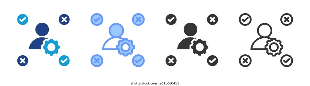 Decision Making Skills icon set multiple style collection