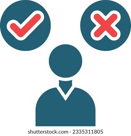 Decision Making Vector Glyph Two Color Icon For Personal And Commercial Use.
