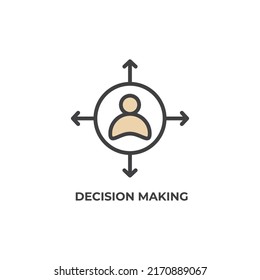 decision making vector icon. Colorful flat design vector illustration. Vector graphics