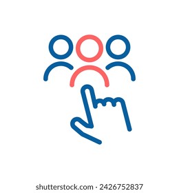 Decision Making Vector Icon: Hand Selecting Among Choices, Thin Line Illustration for Leadership in Business, Hiring and Voting