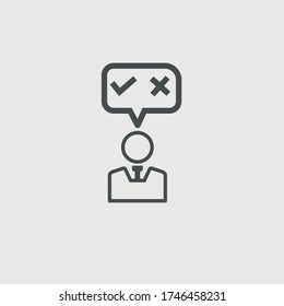 Decision making vector icon illustration sign