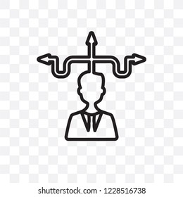 Decision making vector linear icon isolated on transparent background, Decision making transparency concept can be used for web and mobile